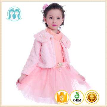 Top-Qualität Kinder Mädchen Mantel Kleid warme Kinder Kleidung Kleid Kittel Design Leder Pelzmantel Kinder Mädchen Kittel